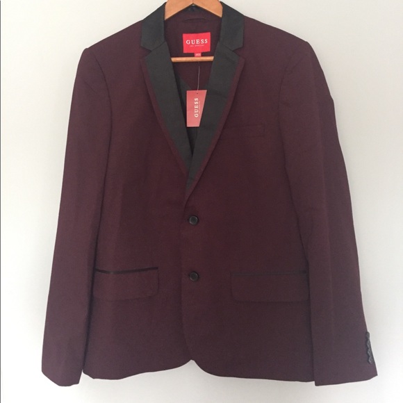 Guess Maroon Men’s Blazer - Picture 2 of 4